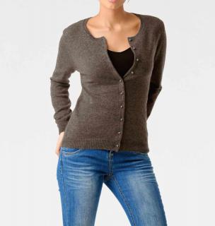 Designer-Kaschmircardigan taupe