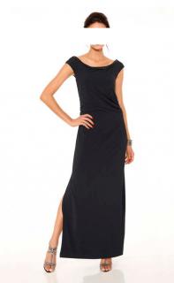 Designer-Kleid mit Perlen schwarz