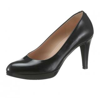 Designer-Lacklederpumps schwarz