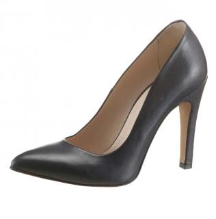 Designer-Leder-Pumps dunkelblau