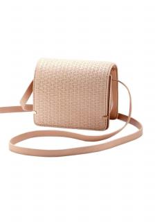 Designer-Leder-Schultertasche nude