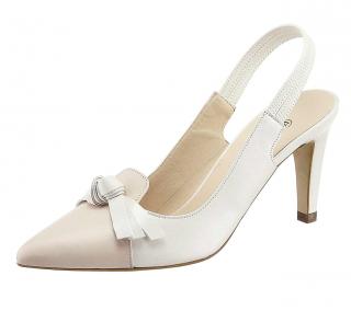 Designer-Leder-Slingpumps perlmutt-rosé