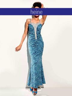 Designer- Leoabendkleid blau