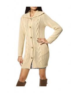 Designer-Longstrickjacke natur