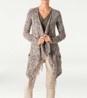 Designer-Longstrickjackebeige