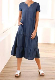 Designer-Maxikleid jeansblau