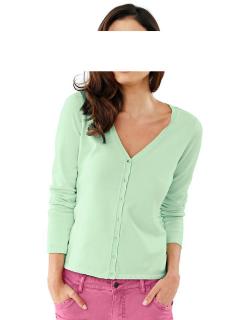 Designer-Motiv-Strickjacke mint-pink