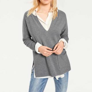 Designer-Oversized-Pullover grau