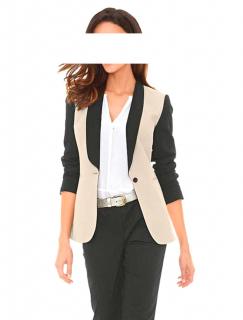 Designer-Patchblazer sand-schwarz