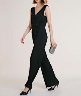 Designer-Plissee-Overall schwarz