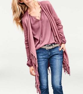 Designer-Ponchocardigan mauve