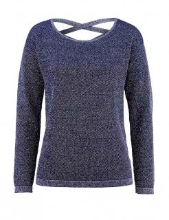 Designer-Pullover blau-silberfarben