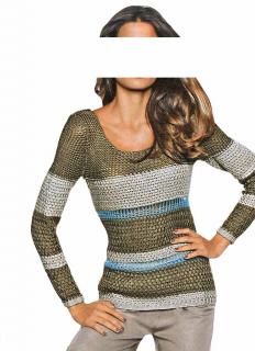 Designer-Pullover bunt gestreift