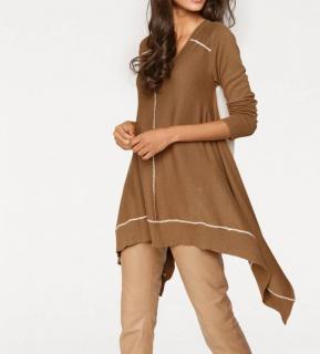 Designer-Pullover camel-ecru