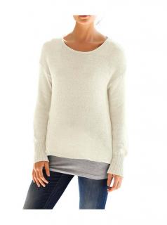 Designer-Pullover creme Gr. 42