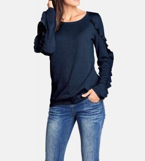 Designer-Pullover marine-metallic