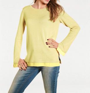 Designer-Pullover mit Chiffon lemon