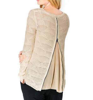 Designer-Pullover mit Chiffon stein