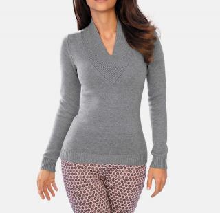 Designer-Pullover mit Kaschmir grau