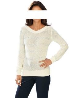 Designer-Pullover mit Pailletten offwhite