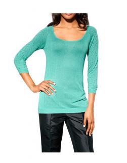 Designer-Pullover mit Strass aqua