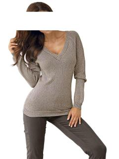 Designer-Pullover taupe-silber