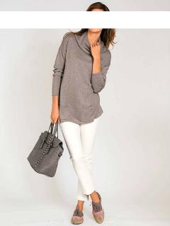 Designer-Rollkragenpullover taupe