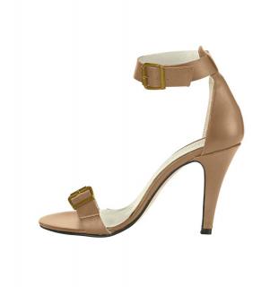 Designer-Sandalette cognac