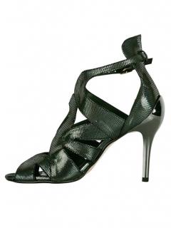 Designer-Sandalette schwarz metallic