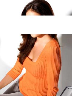 Designer-Seiden-Pullover orange