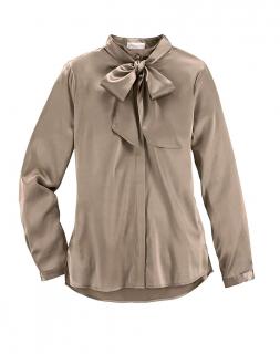 Designer-Seidenbluse taupe