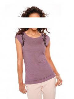 Designer-Shirt mit Perlen mauve