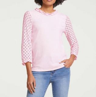 Designer-Shirt mit Spitze rosa