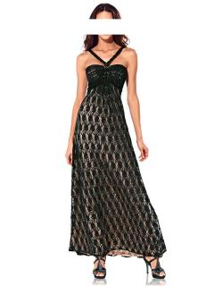 Designer-Spitzen-Abendkleid schwarz Größe 38