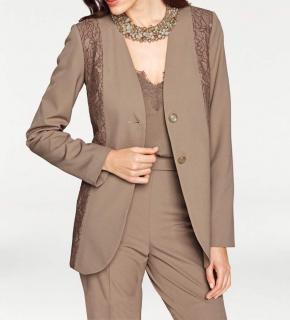 Designer-Spitzenblazer taupe