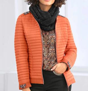 Designer-Steppjacke mit Strass mandarine