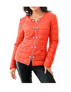 Designer-Steppjacke mit Strass orange