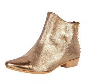 Designer-Stiefelette bronze