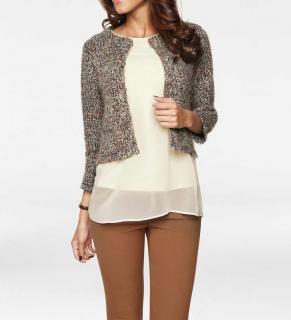 Designer-Strickblazer taupe