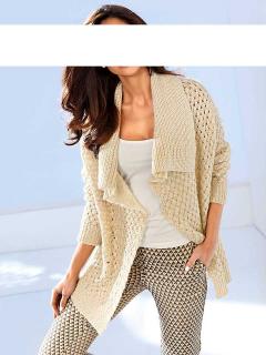 Designer-Strickjacke offwhite-gold