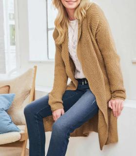 Designer-Strukturstrickjacke camel