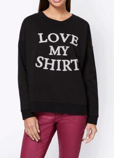 Designer-Sweatshirt mit Buchstaben schwarz