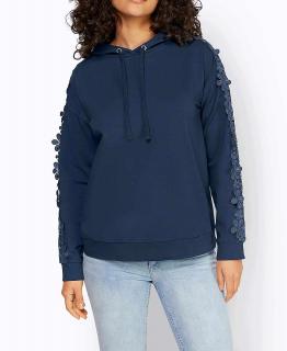 Designer-Sweatshirt mit Spitze dunkelblau