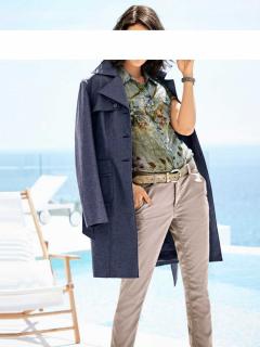 Designer-Trenchcoat jeansblau