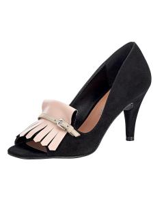 Designer-Veloursleder-Peeptoes schwarz-