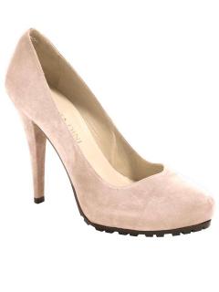 Designer-Veloursleder-Pumps puder