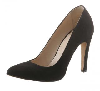 Designer-Veloursleder-Pumps schwarz