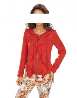 Designer-Volantblazer tomatenrot