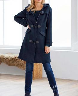 Designer-Woll-Dufflecoat marine