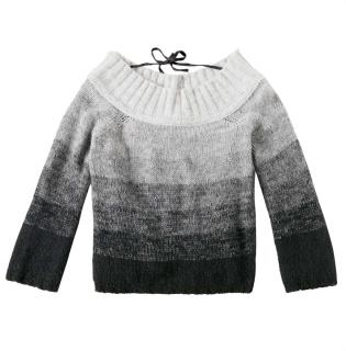 Designer-Wollpullover grau-schwarz